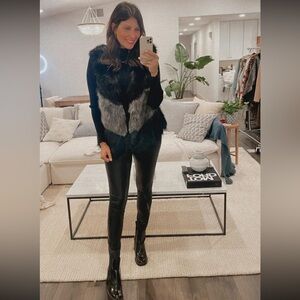 NWT Striped Fur Vest